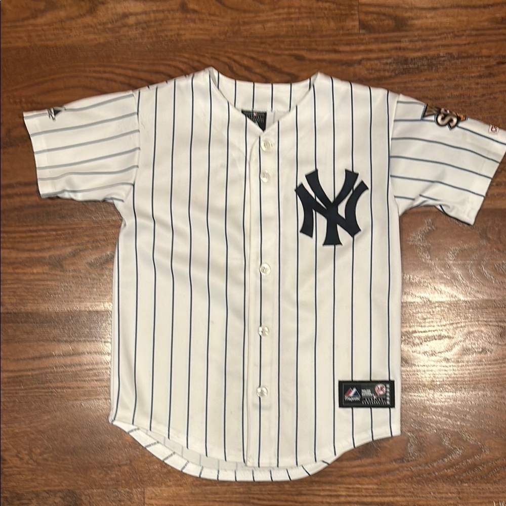 Majestic White and Blue Yankees Jersey